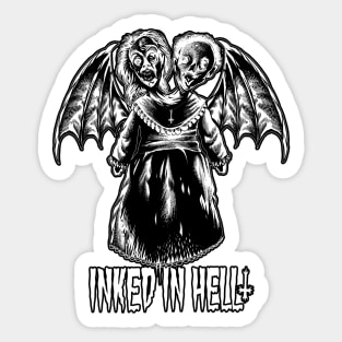 Two-headed demon monster Sticker